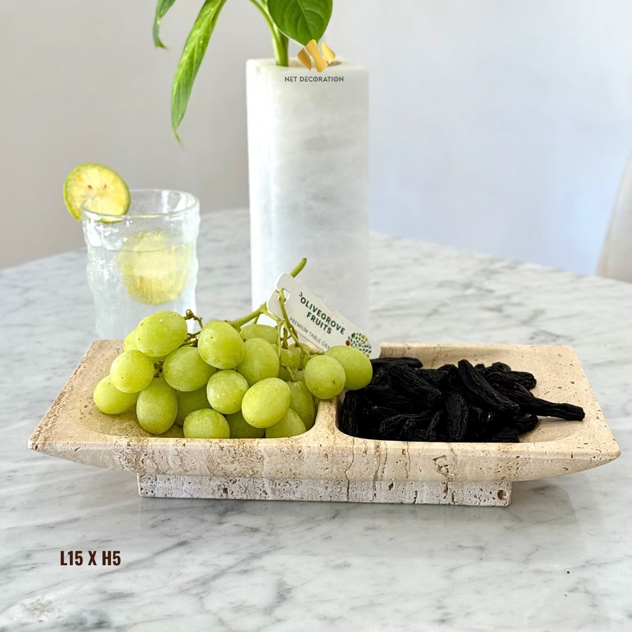 Two-Compartment Plate (Travertine) - Image 4