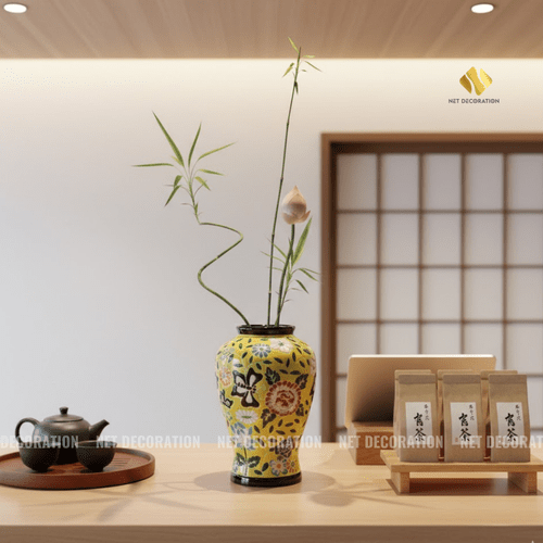Yellow Ceramic Jar - Image 3