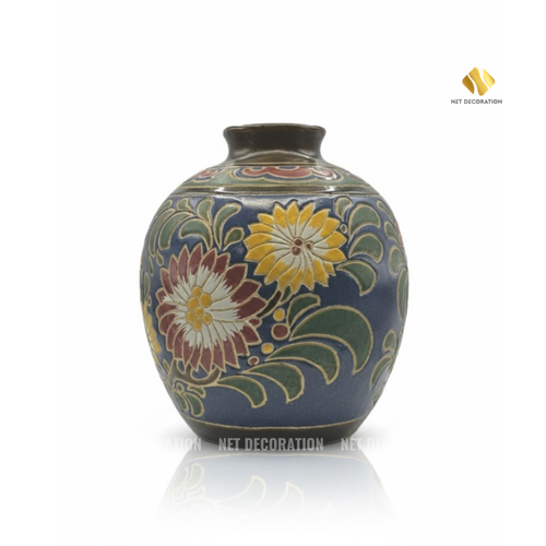 Blue Floral Ceramic Jar