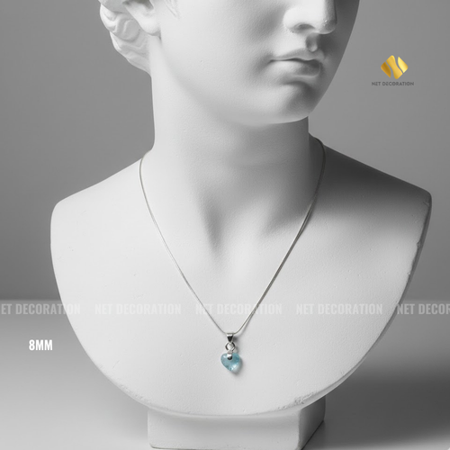 Dây Chuyền Trái Tim ( Xanh Aquamarine) - Ảnh 2