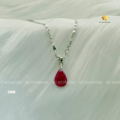 Premium Ruby Teardrop Necklace - Image 2