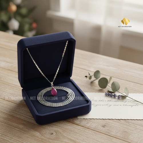 Premium Ruby Teardrop Necklace - Image 3