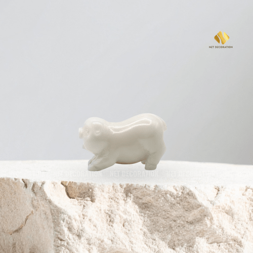 Mini Mascot Pig (White Marble) - Image 2