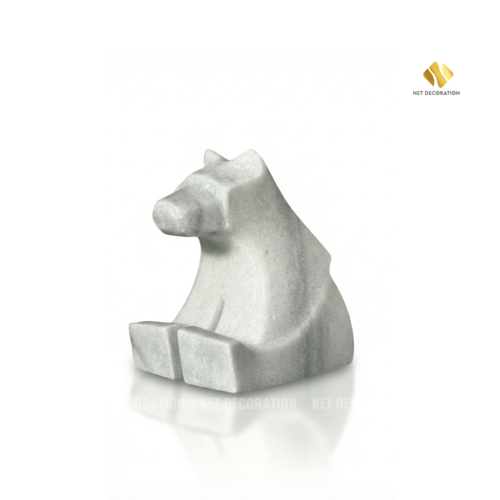 Bear Stone Bookends (White)