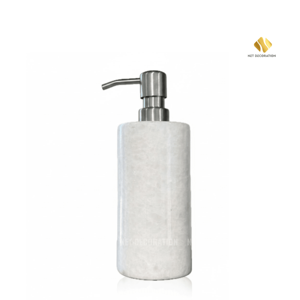 Round Stone Soap Dispenser (White L1)