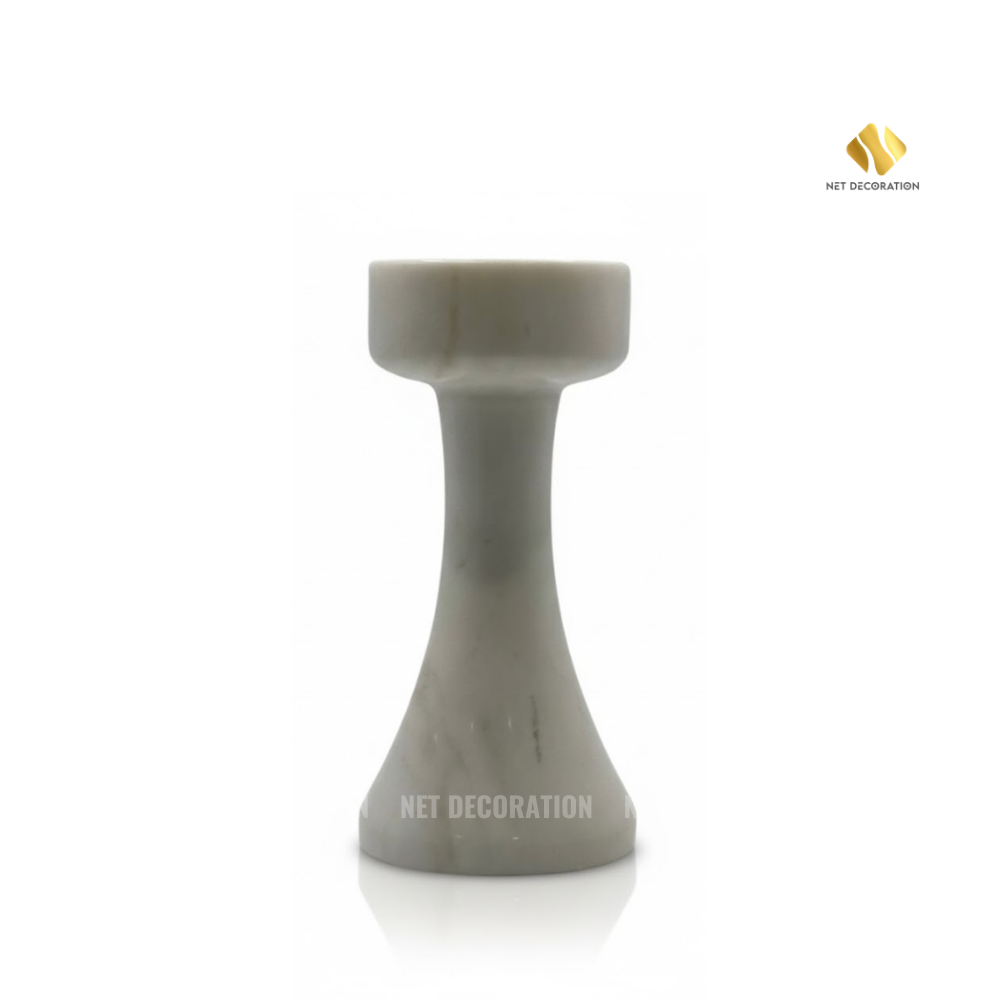 White Carrara Candle Base