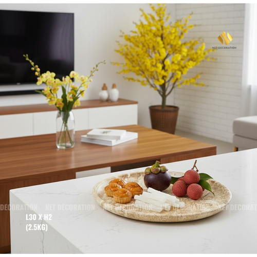 Rimless Round Plate (Travertine) - Image 2