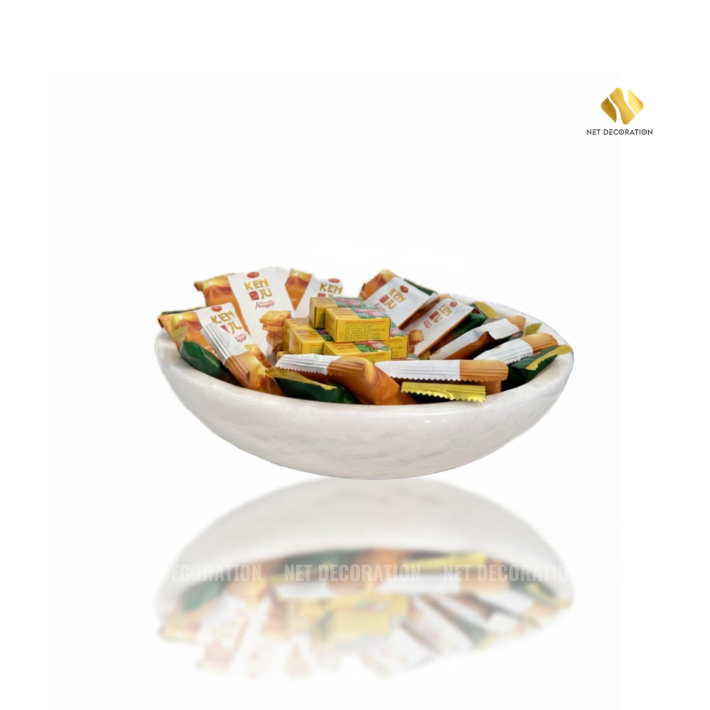 Deep Round Stone Plate (White)