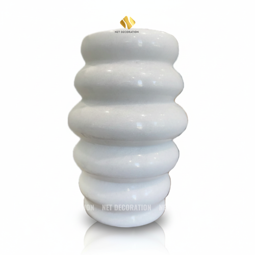White Stone Spiral Vase