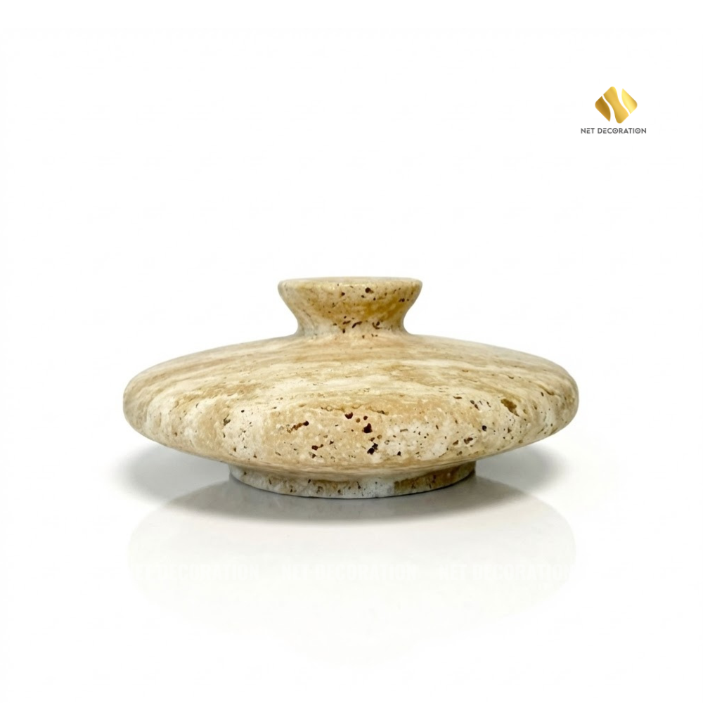 Travertine Short Vase