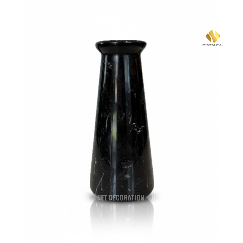 BLACK STONE RIMMED VASE