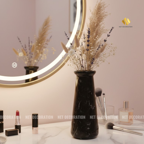 BLACK STONE RIMMED VASE - Image 4