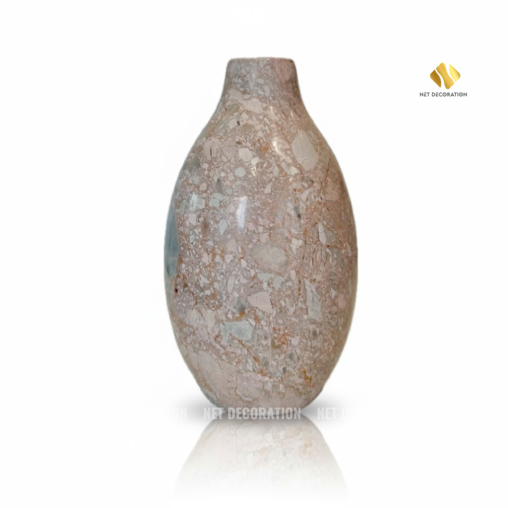 Elliptical Pink Stone Vase