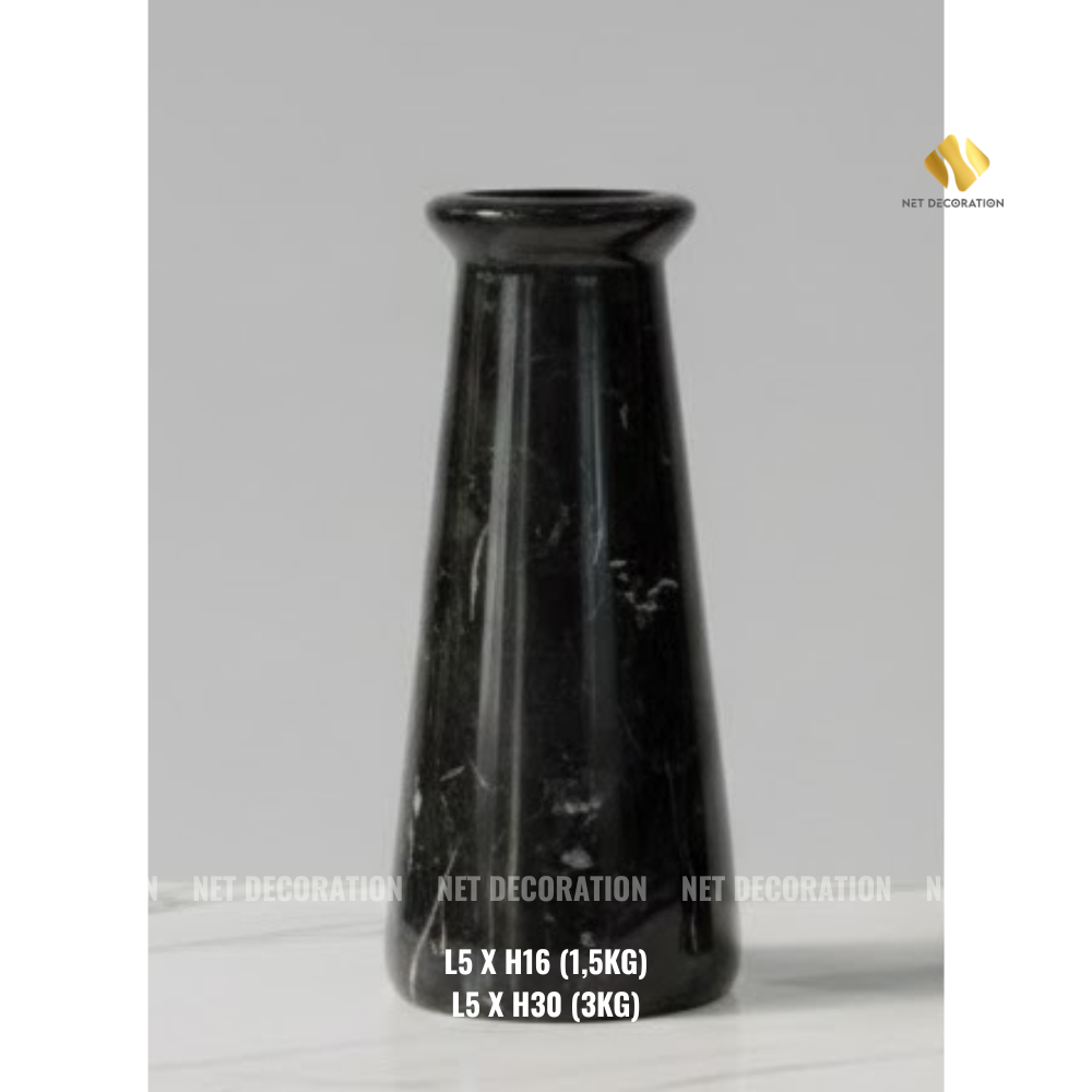 BLACK STONE RIMMED VASE - Image 2