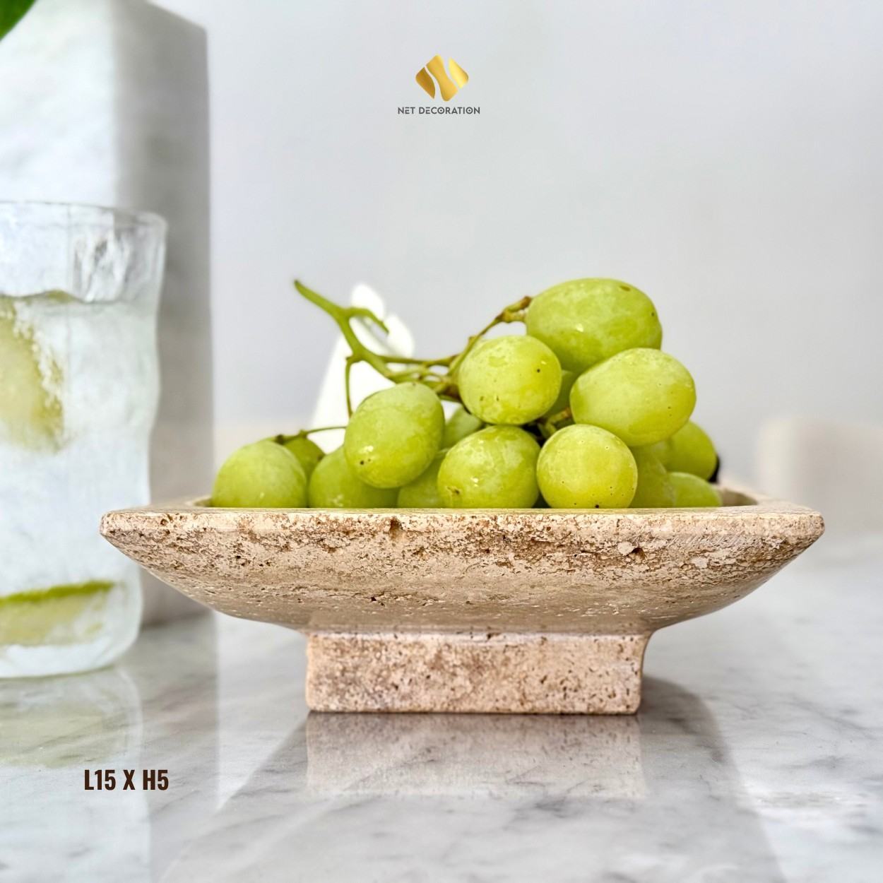 Two-Compartment Plate (Travertine) - Image 3