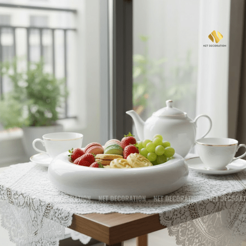 Thick Bottom Round Plate (White) (Small) - Image 4