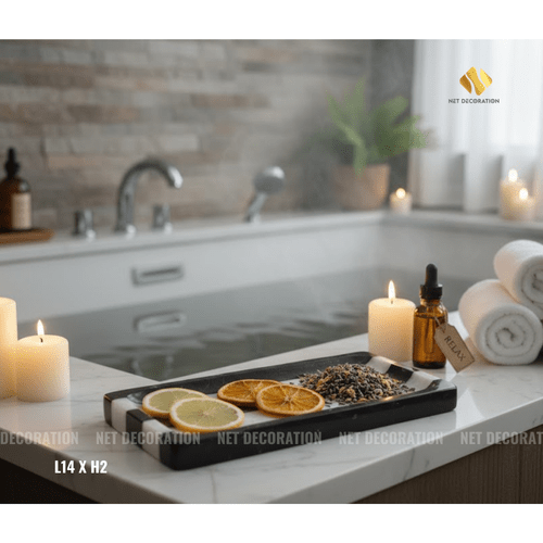 Dĩa Chữ Nhật (Ghép Đen Trắng) (Nhỏ) - Ảnh 2