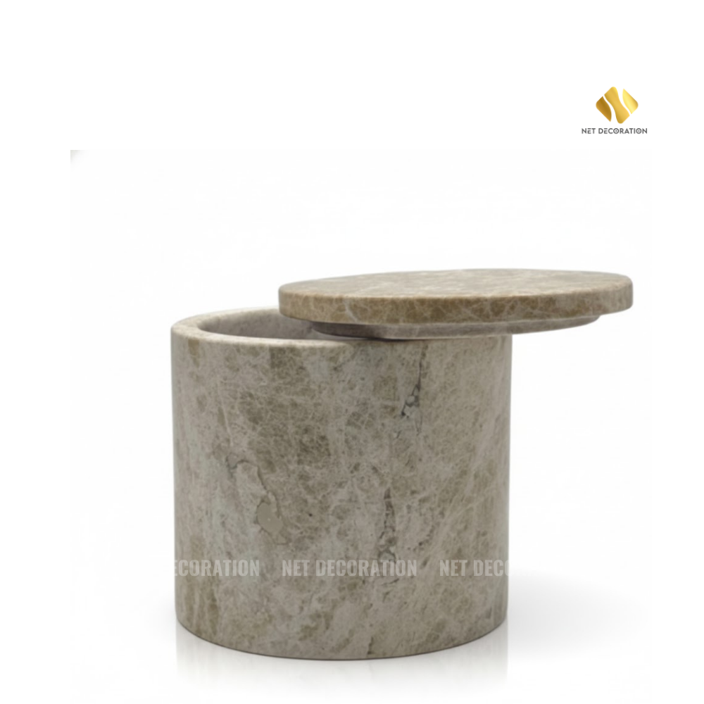 Cylindrical Stone Candy Jar (Indonesian Yellow)
