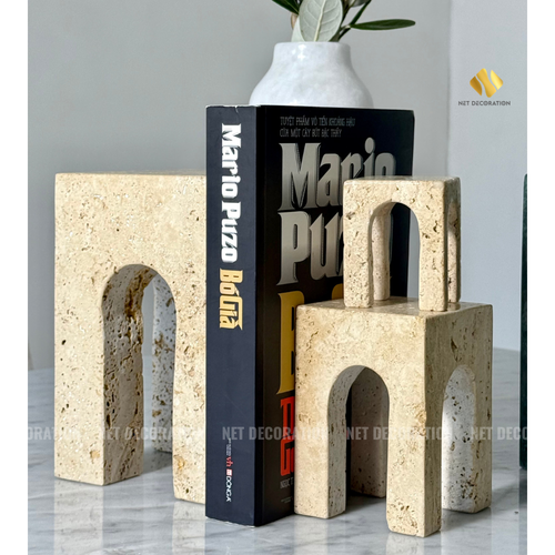 Travertine Arched Stool - Image 2