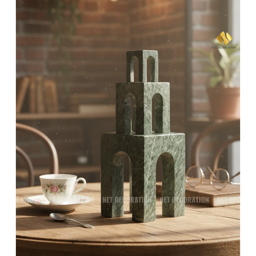 Green Marble Arched Stool - Image 3