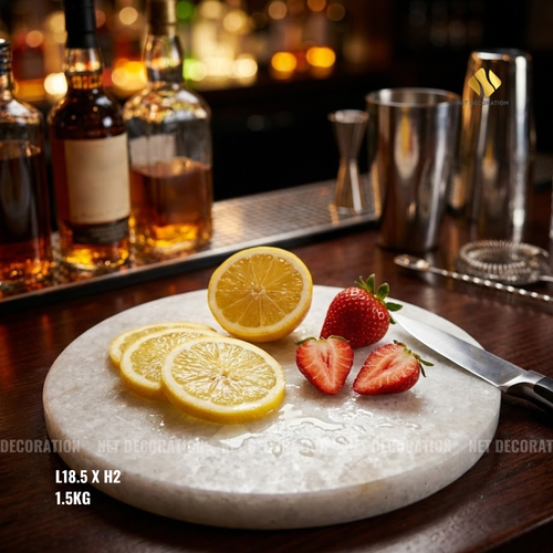 Thick Round Stone Board (White) - Image 4