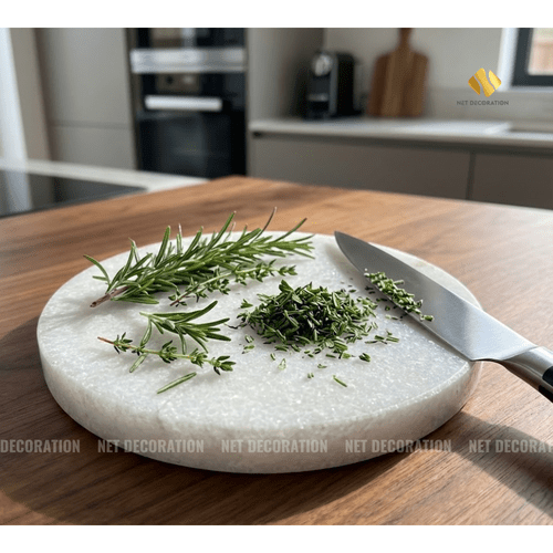 Thick Round Stone Board (White) - Image 2
