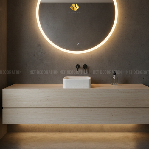 Square Natural Stone Basin – White - Image 3