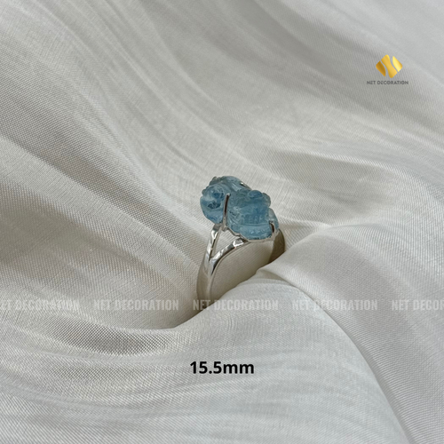 Nhẫn Bạc Tỳ Hưu (Aquamarine) - Ảnh 4