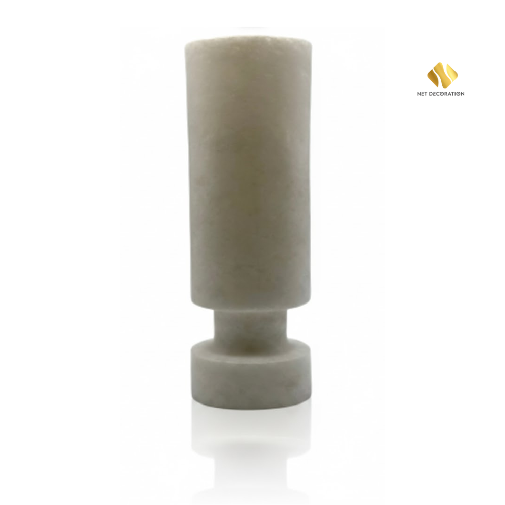 White Stone Vase & Candle Holder