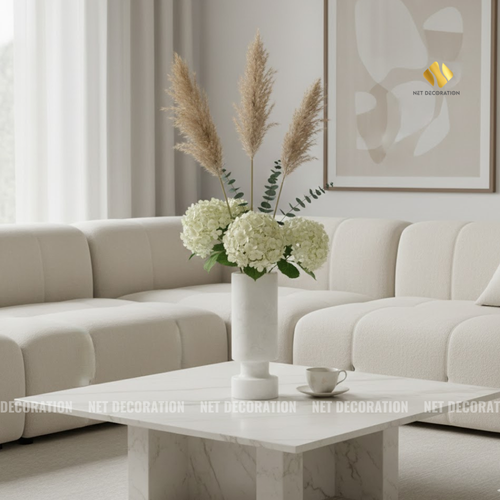 White Stone Vase & Candle Holder - Image 4