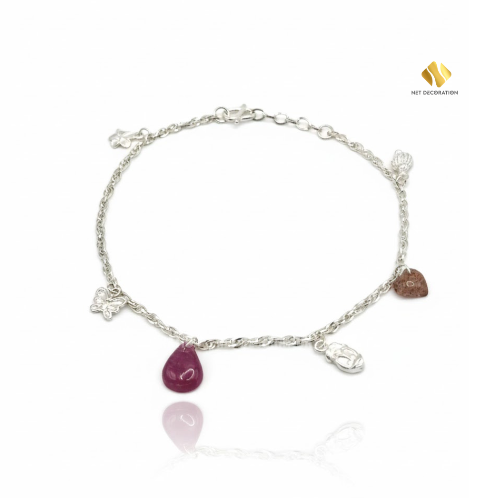Ruby & Rose Quartz Anklet