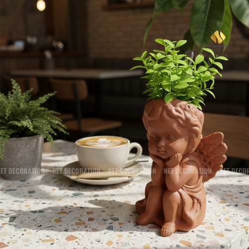 Gốm Thiên Thần Chống Cằm - Ảnh 4