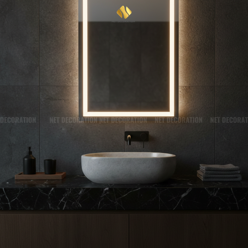 Oval Natural Stone Basin – White - Image 4