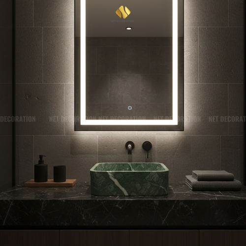 Square Natural Stone Basin – Green - Image 3