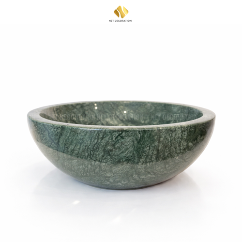 Small Round Natural Stone Basin – Green