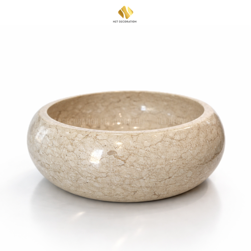 Rounded Natural Stone Basin – Indo Yellow (Bulb Form)
