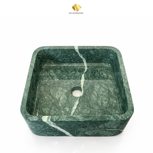 Square Natural Stone Basin – Green - Image 4