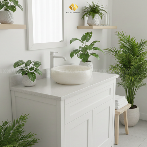 Rounded Natural Stone Basin – White (Bulb Form) - Image 3