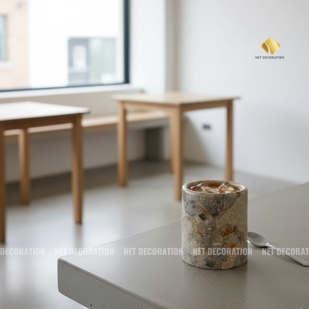 Yellow Natural Marble Cup - Image 4