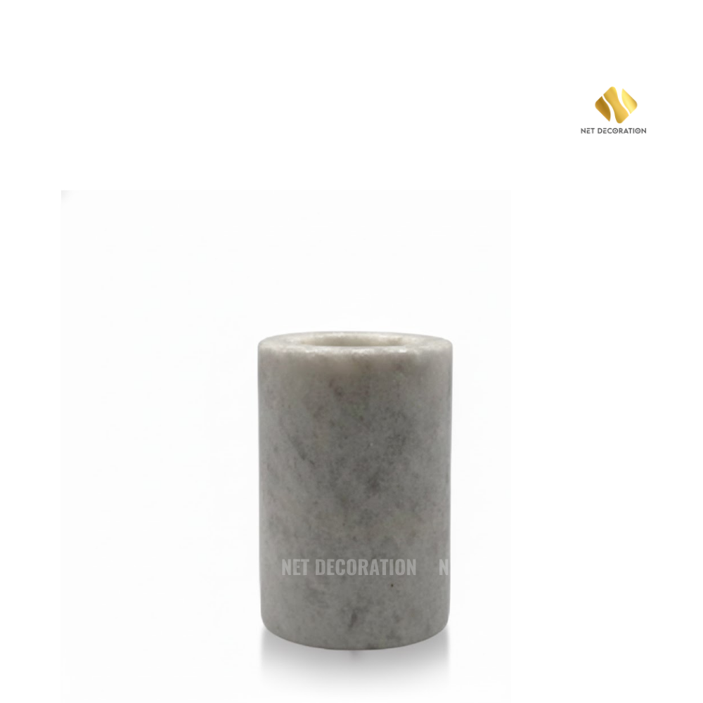 White L1 Stone Candle Holder