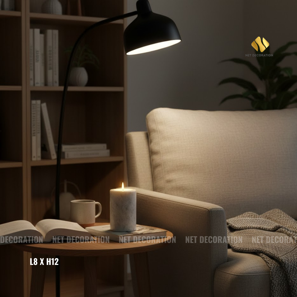 White L1 Stone Candle Holder - Image 2