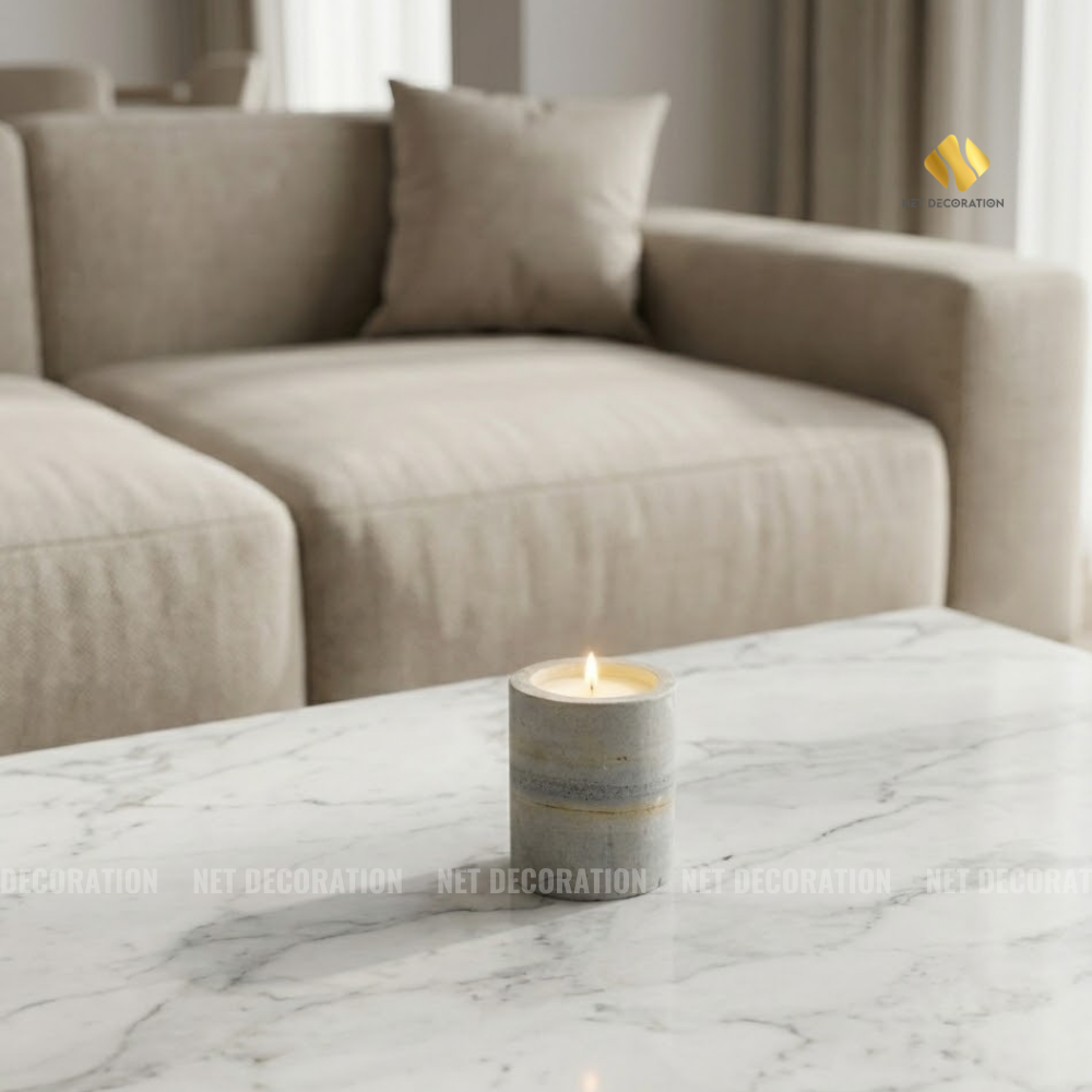 Grey Sand Stone Candle Holder - Image 3
