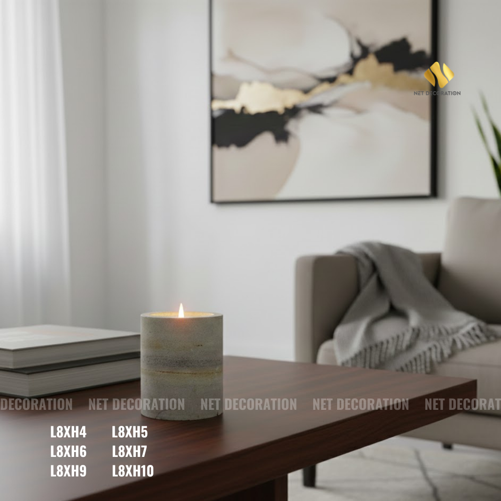 Grey Sand Stone Candle Holder - Image 4